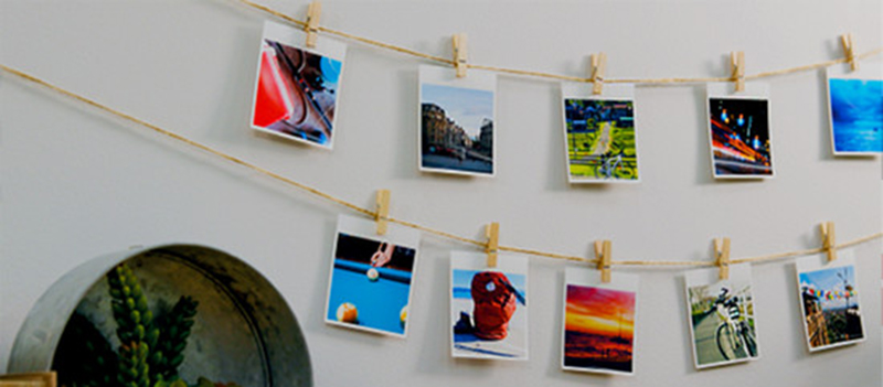 Canon Selphy Square Printer_Image of prints hanging on the wall
